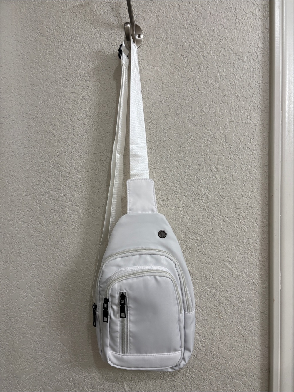 White Sling Crossbody Bag for Men or Woman Minimal Everyday Carry